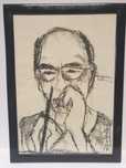 Desenho original retrato de José Saramago - assinado