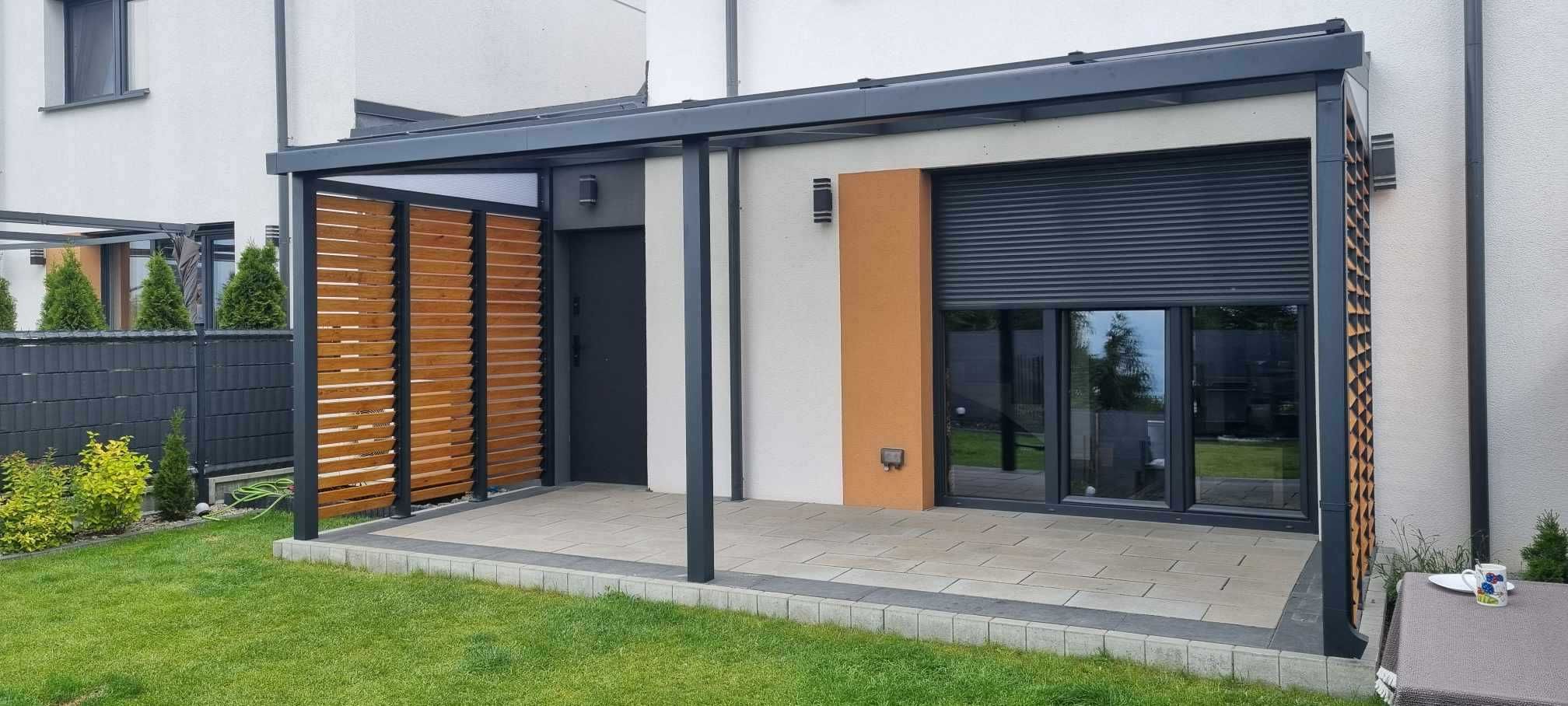 Zadaszenie tarasu Pergola szklane ściany Ruchome Ścianki Aluminium