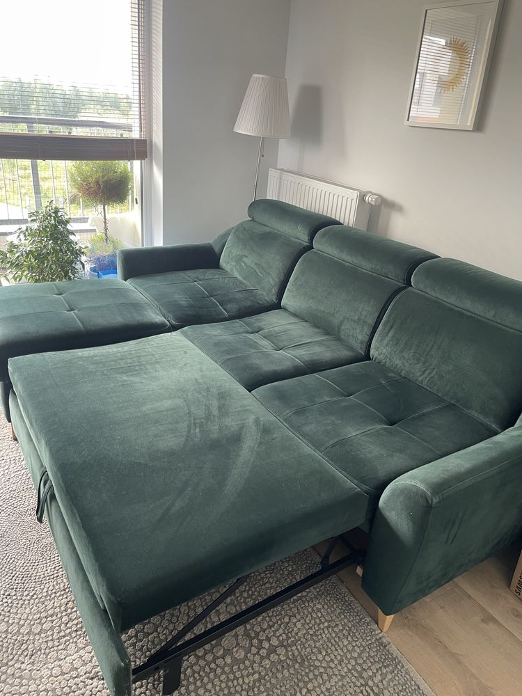 Sofa rozkladana zielona