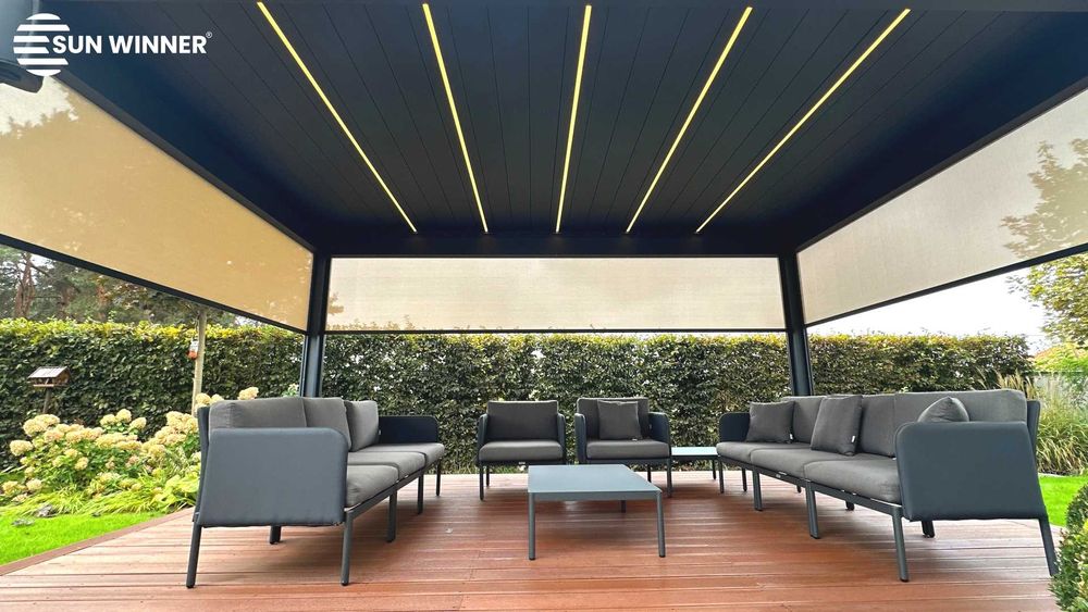 Pergola tarasowa lamelowa