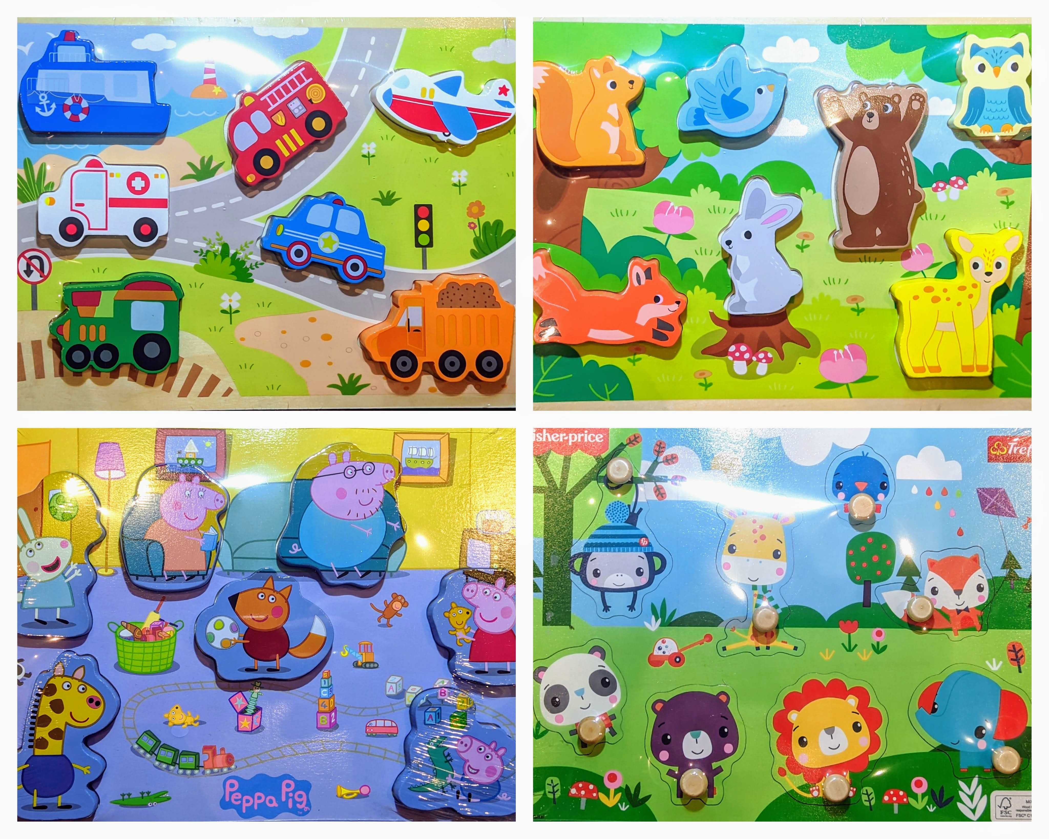 Tablica manipulacyjna 60x50cm Różowa lampka zegar Puzzle