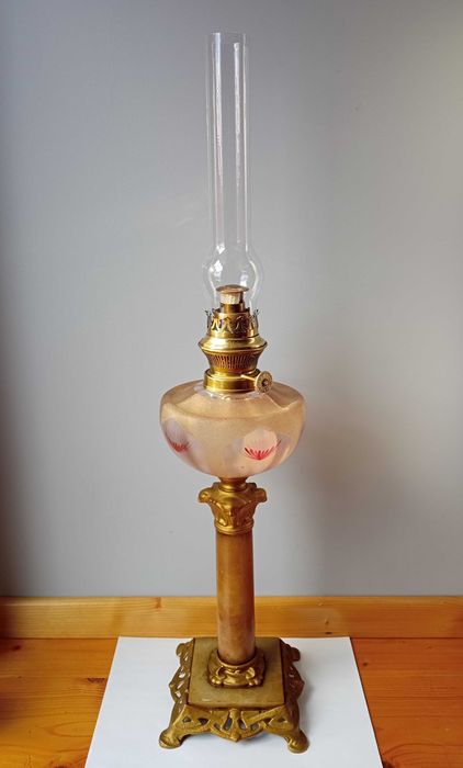 kolumnowa lampa naftowa XIX wiek, 68cm