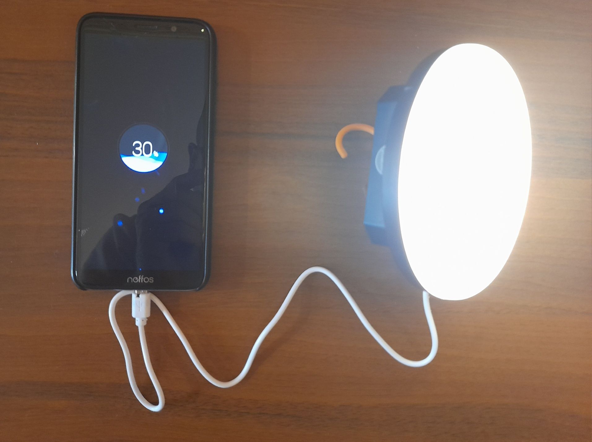 LED лампа светильник MOS-14 на 30W + Power Bank 7200mah