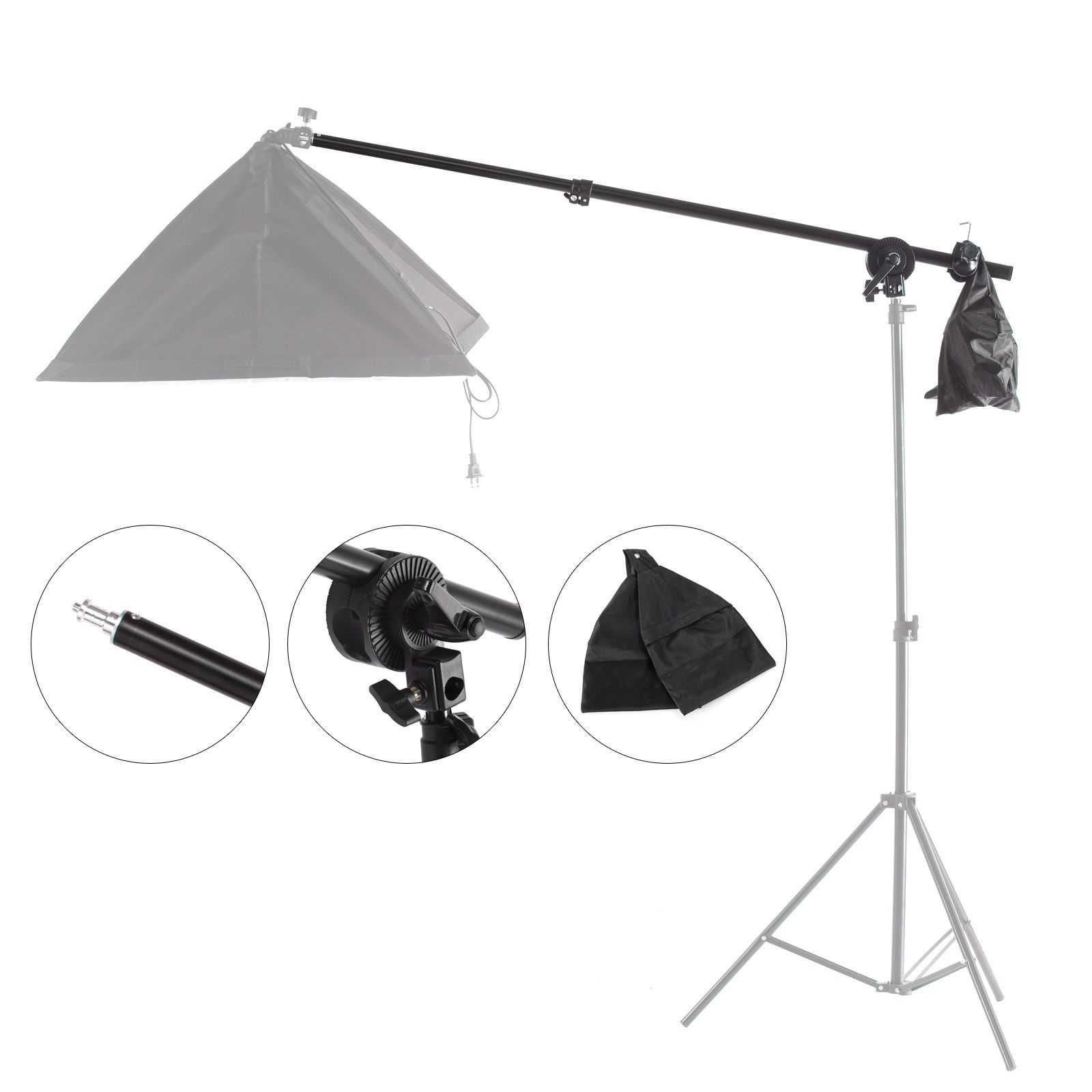 Suporte braço extensor boom arm girafa para softbox estúdio