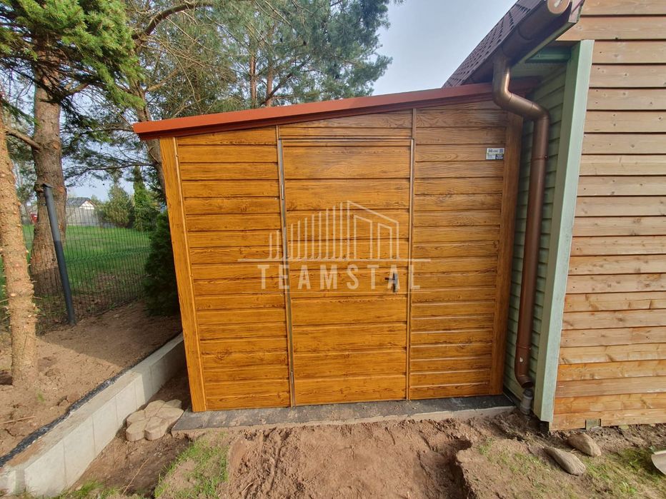 Domek Ogrodowy - Schowek - Garaż - Brama drzwi drewnopodobny TS633