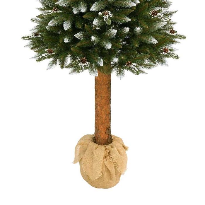 Choinka na pniu 220 cm/Świerk ośnieżony z gałązkami PE