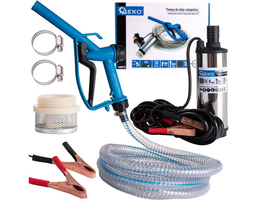 Pompa POMPKA do oleju zatapialna 12V 51mm z przewodem 4m PISTOLET 1859