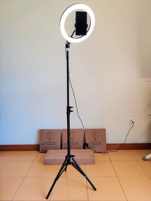 [NOVO] Ring Light [26 cm] com Tripé Extensível [60 cm - 160 cm]