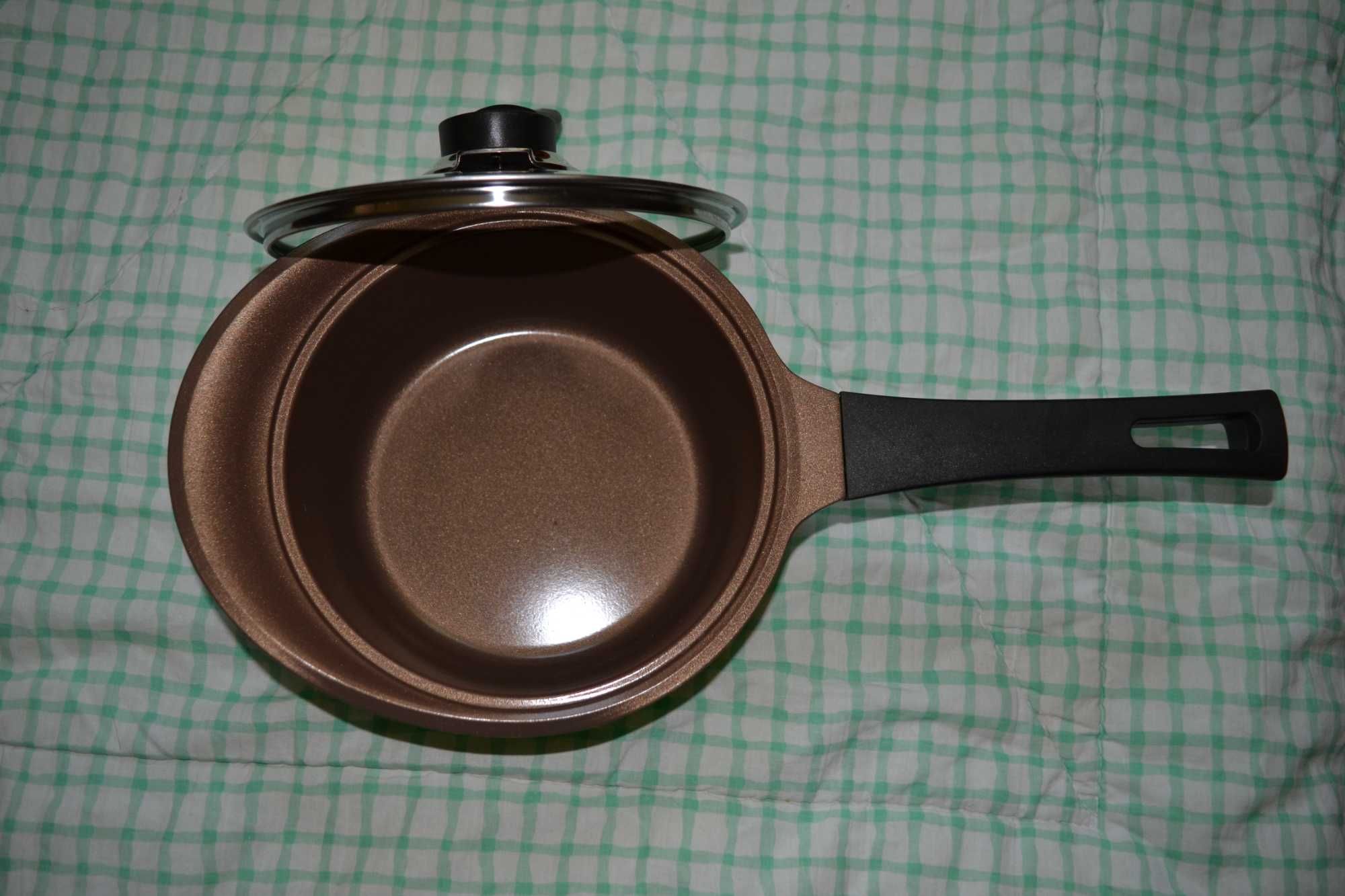 KOMPLET Designerski CERAMICZNY pokrywka PATENTOWA rondel GRATIS garnek