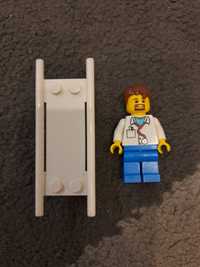 Ludzik Lego lekarz z noszami