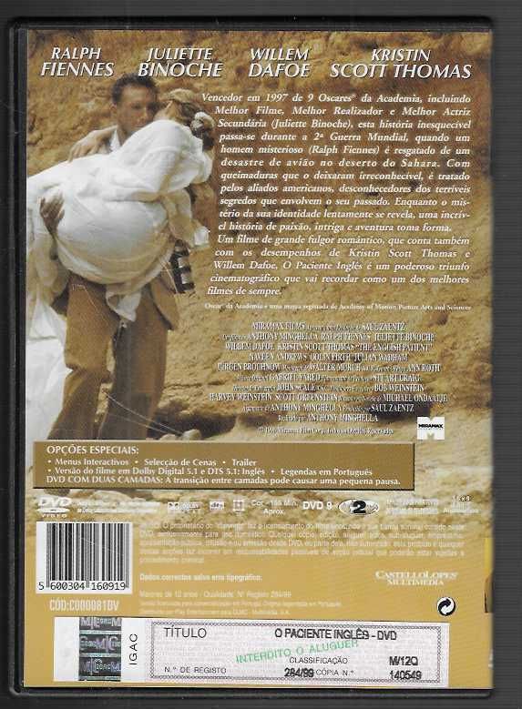 Anthony Minghella. O Paciente Inglês.