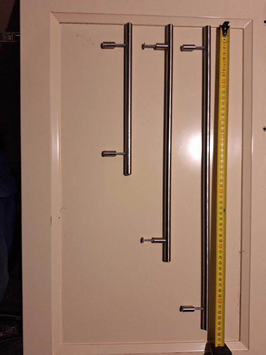 uchwyty kuchenne, meblowe srebrne, szczotkowane