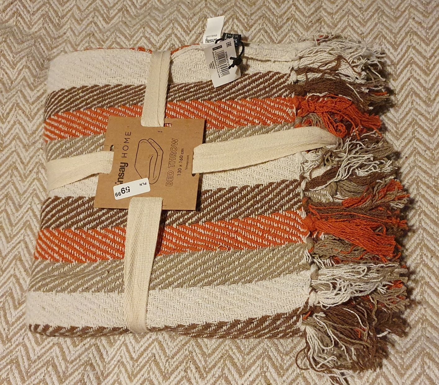 Bawełniana narzuta 130x160 cm nowa