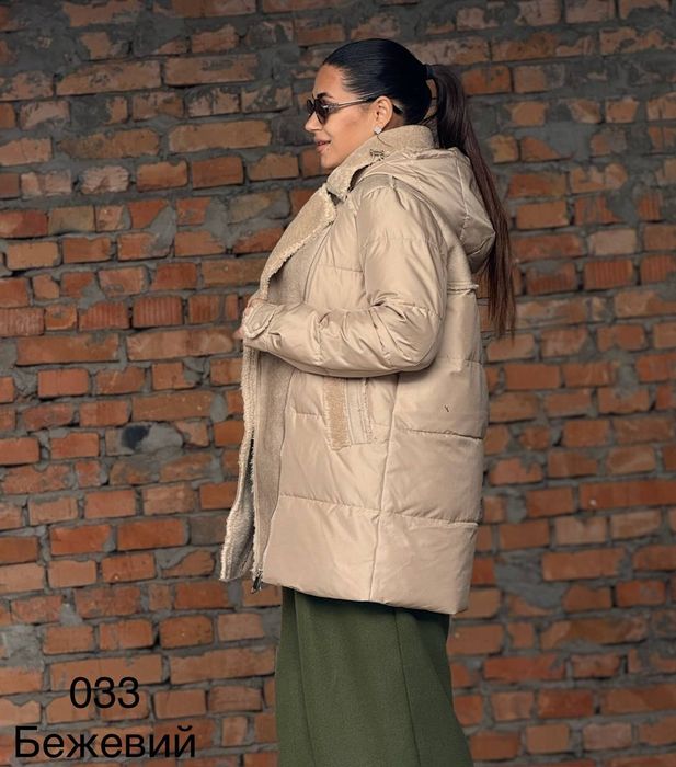 Жіноча комбінована куртка пальто