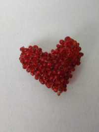 підвіска міні червоне плетене серце 2,5 х 2см
