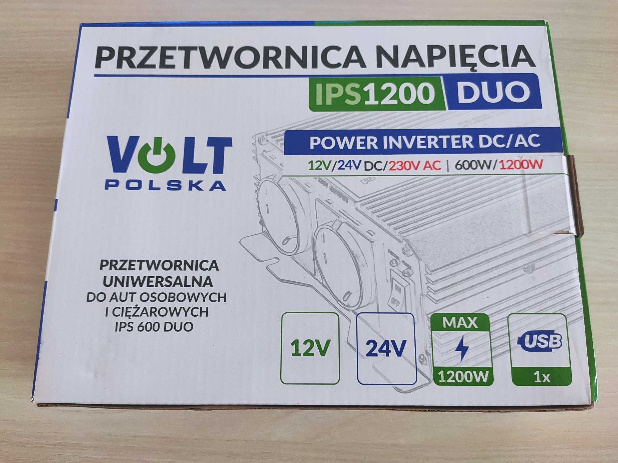 Інвертор 12В або 24В в 230В, універсальний, Volt Polska IPS 1200 DUO