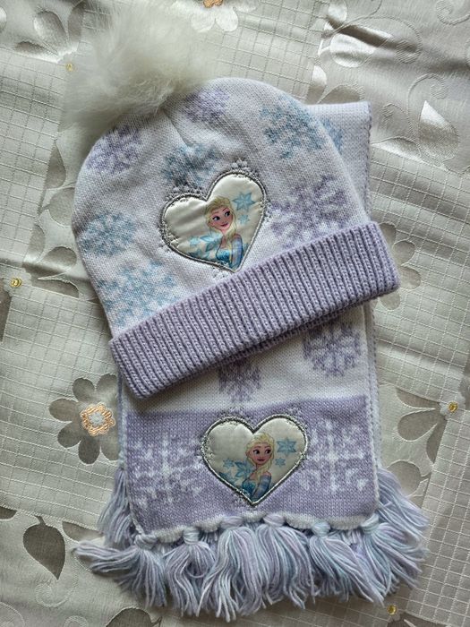 Дитячий набір шапка ,шарф Ельза, 48-50см