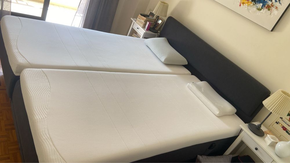 Cama casal articulada e almofadas Tempur North Bed
