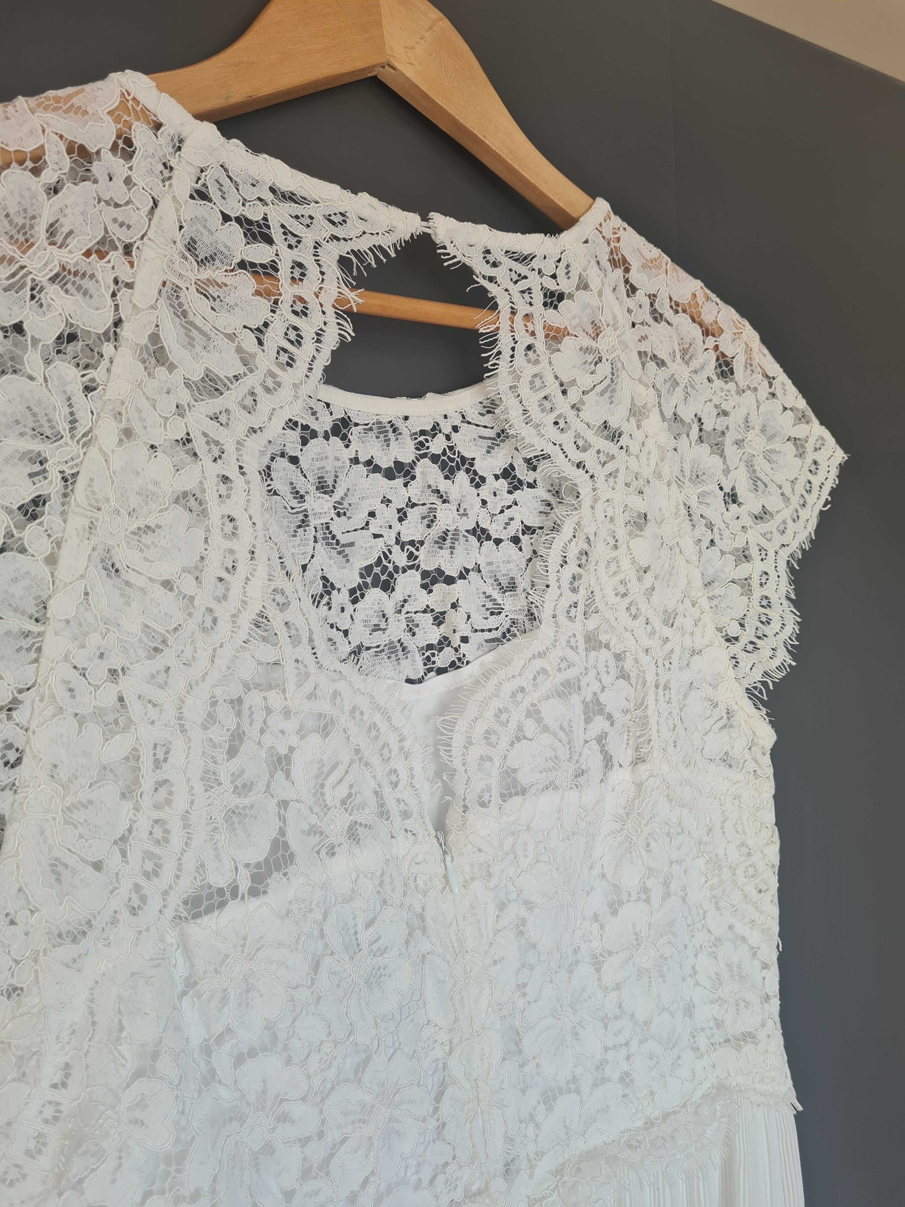 Sukienka ślubna letnia styl boho długa r 42