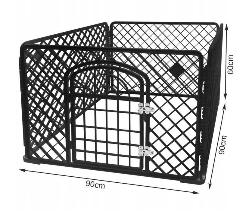 Kojec Zagroda dla psów kotów NOWA klatka 90x90x60 cm modułowa lekka