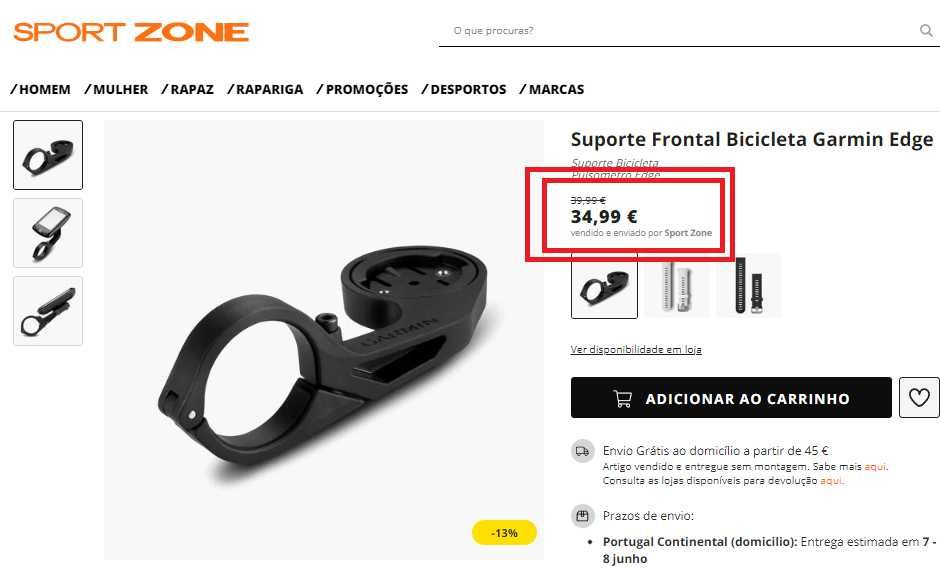 Suporte Garmin Frontal