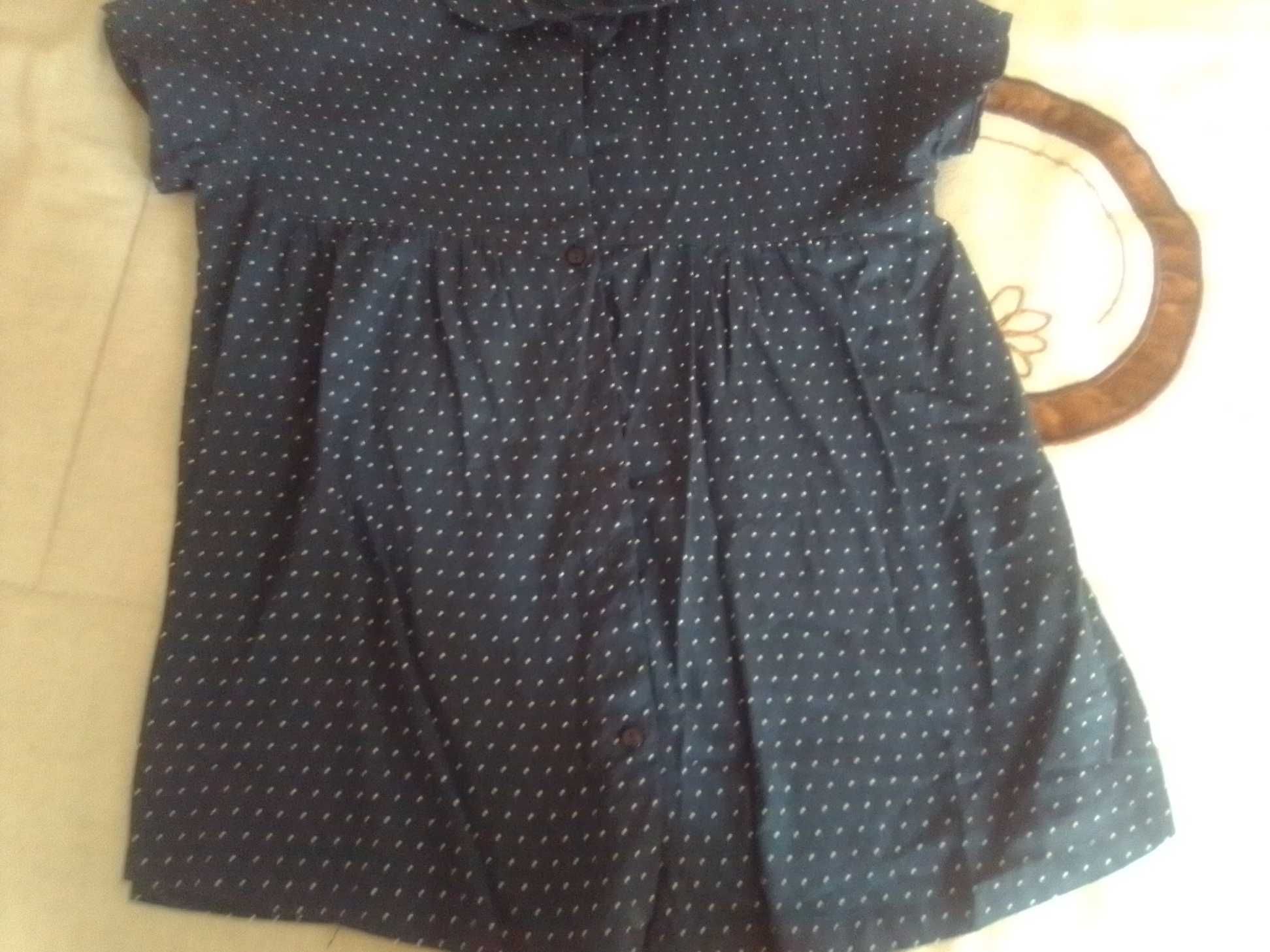 Camisa azul pintinhas brancas Zippy