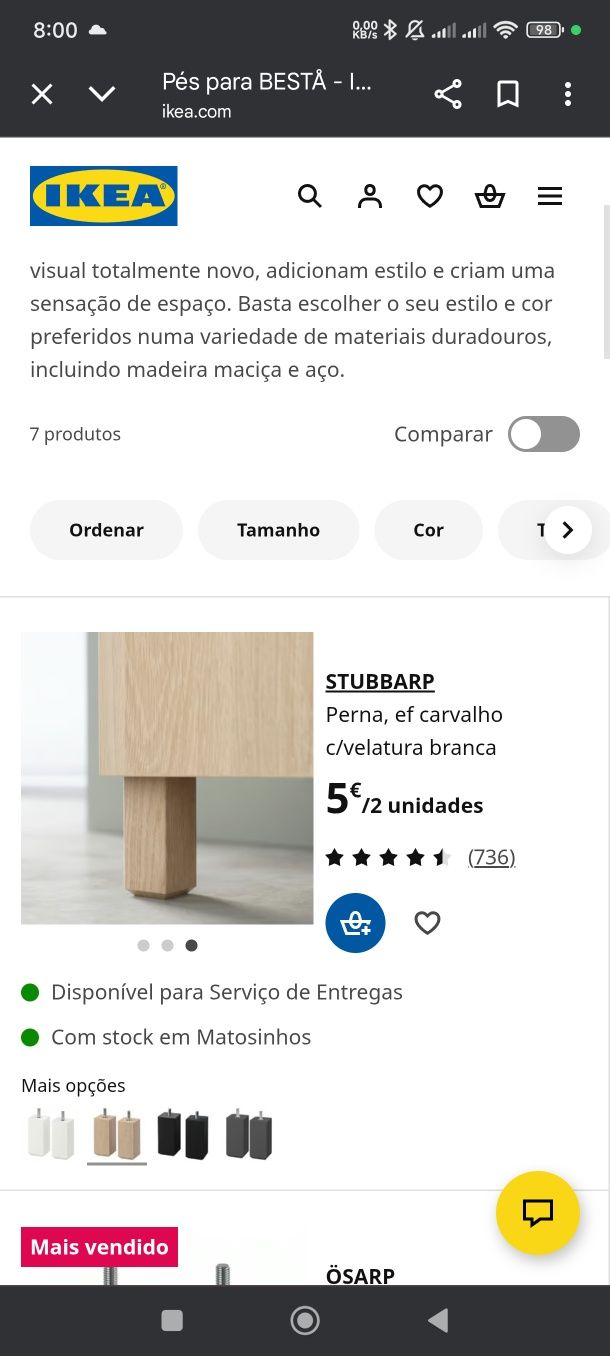 Stubbarp pés IKEA para moveis BESTA