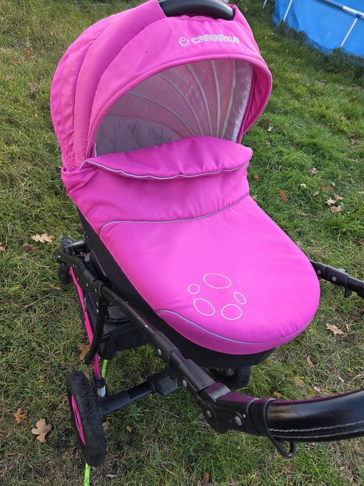 Wózek/gondola różowy dla dziewczynki 2w1
