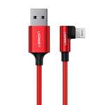 Kabel Ugreen US299, 60555 kątowy Lightning / USB-A MFi 2.4A 1m - czerw