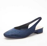 Босоніжки QUIZ Navy Satin Diamante Slingback Pumps р 40