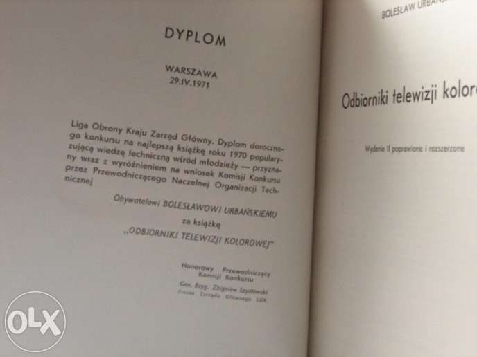 "Odbiorniki telewizji kolorowej", Urbański, WNT 1973