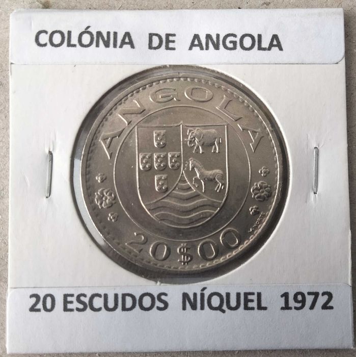 2 Moedas Portuguesas 20 escudos da Ex. Colónia de Angola  ( NÍQUEL )