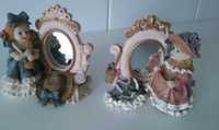 2 Bonecas de porcelana com espelho