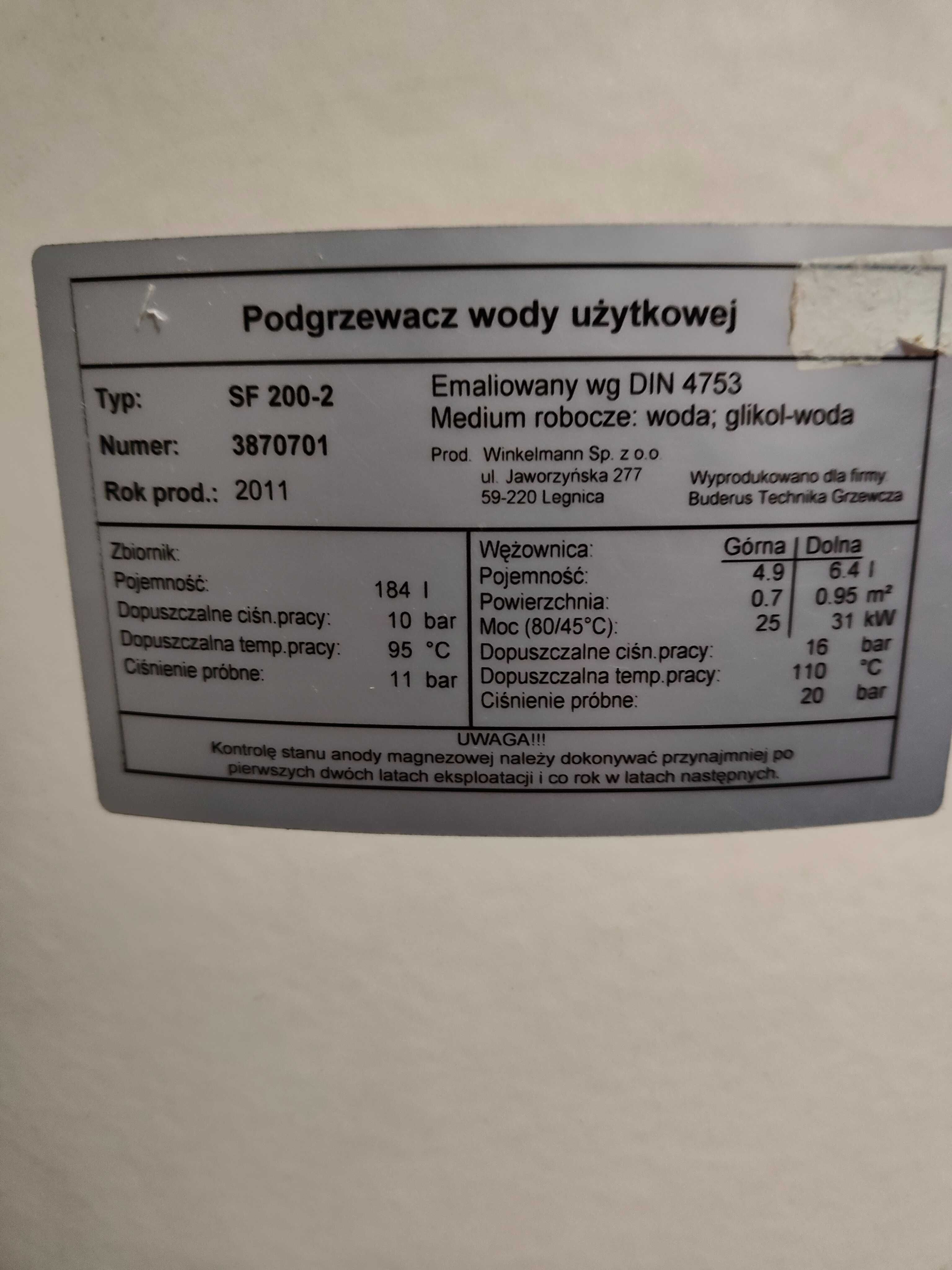 Bojler zasobnik wody boiler Buderus/Winkelmann z grzałką