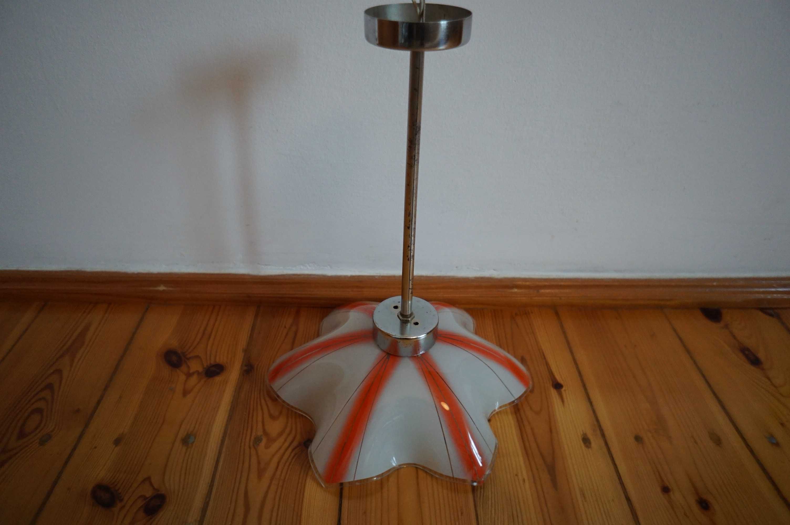 Lampa PRL art deco z lat 50/60 / 70 lampa sufitowa wisząca żyrandol