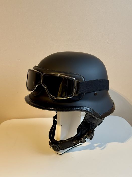 Nowy kask motocyklowy + gogle chusta na motor German orzeszek skuter M