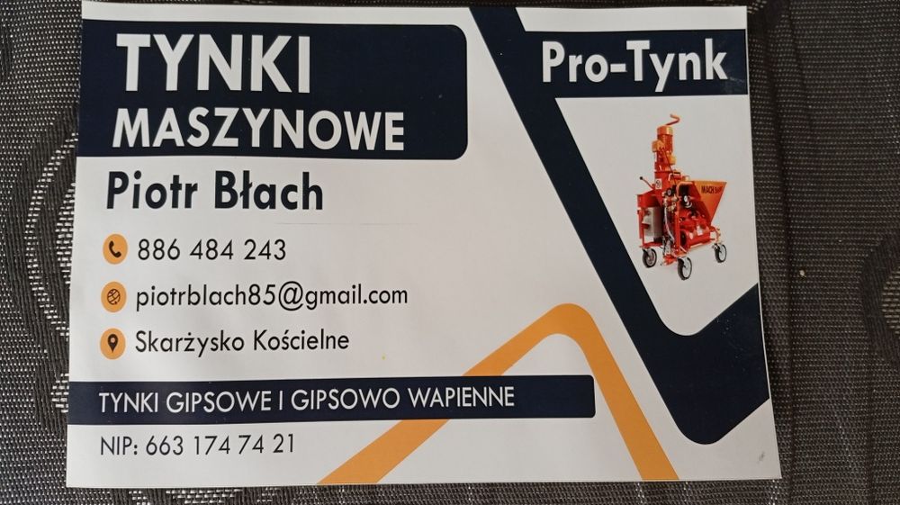 Tynki maszynowe. Wolny termin od Stycznia