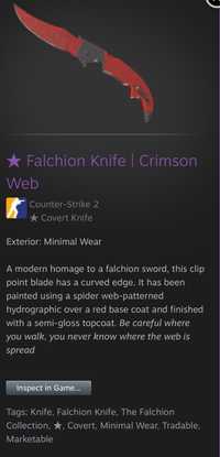 Falchion Knife Crimson Web