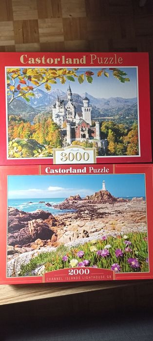 Puzzle Castorland 2000 i 3000 zamek widoczek latarnia