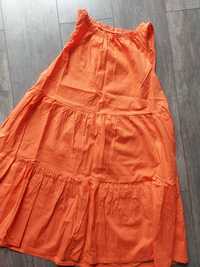 Sukienka ciążowa neonowa przewiewna wygodna na duży brzuszek JAK NOWA