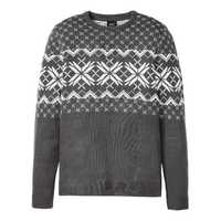 BONPRIX Sweter z Wzorem | Szary | 48-50 | Wysoka Jakość