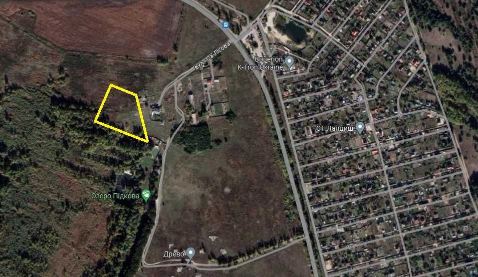 Рожни, ділянка 1га під лісом з виходом до озера