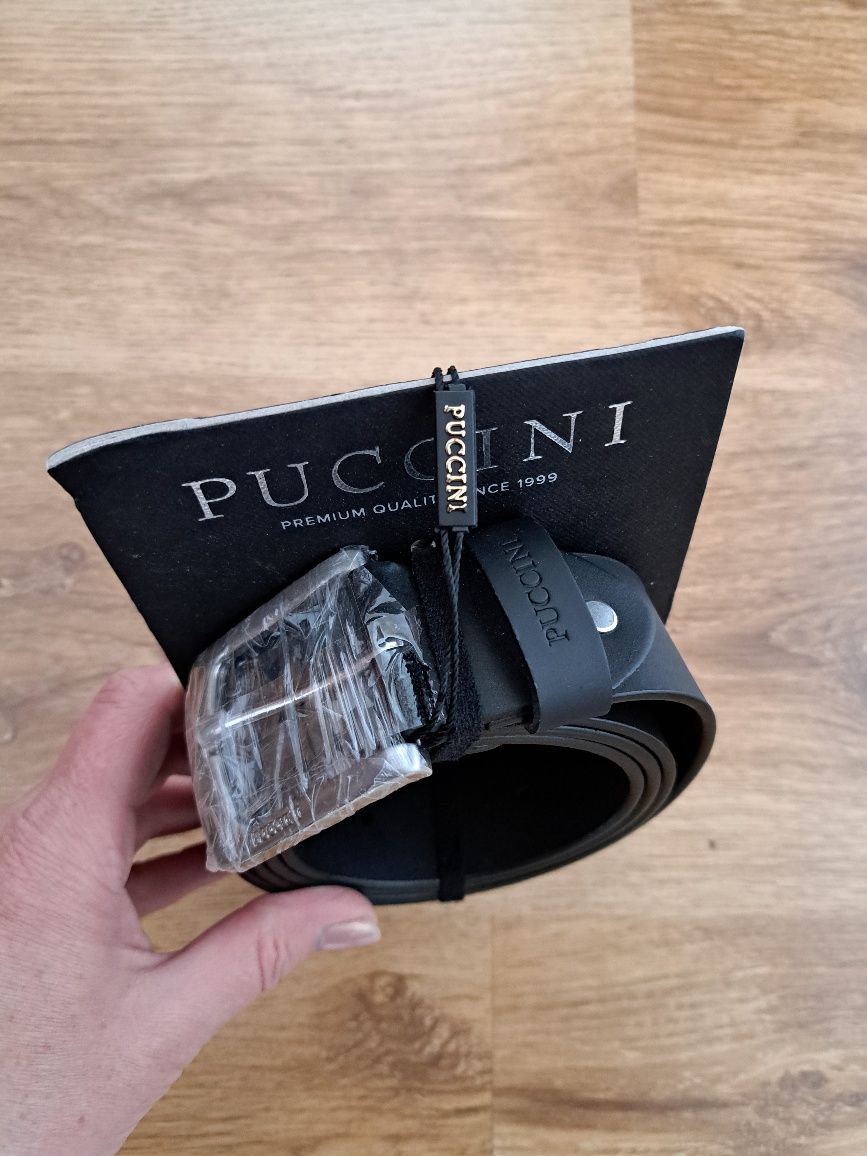 Pasek skórzany  męski Puccini