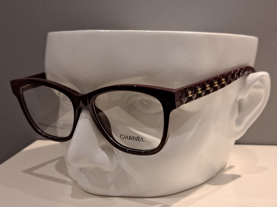 CHANEL bordowe nowe damskie okulary zerówki oprawki