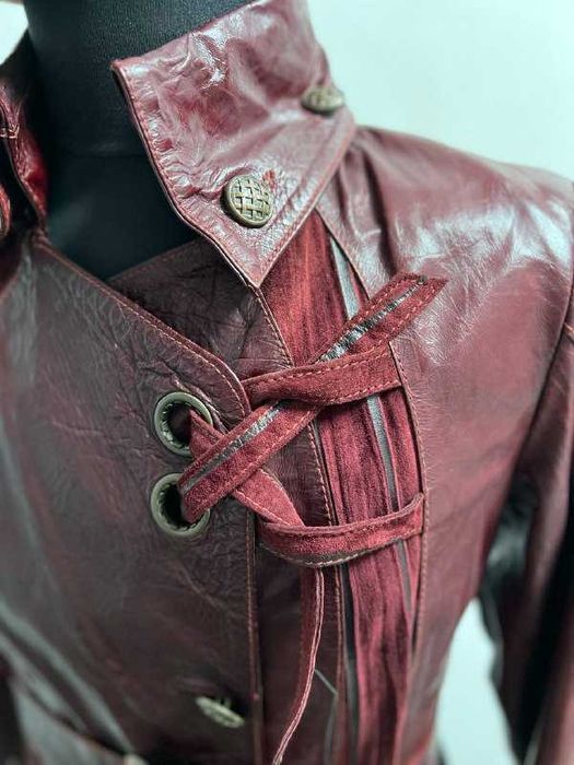 Кожаная куртка тренч кожаное пальто