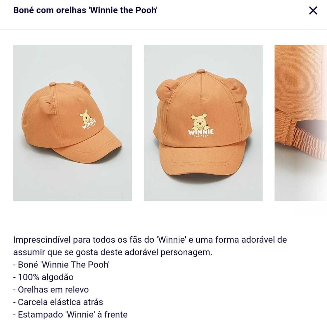 Chapéu Winnie the Poo Para bebé