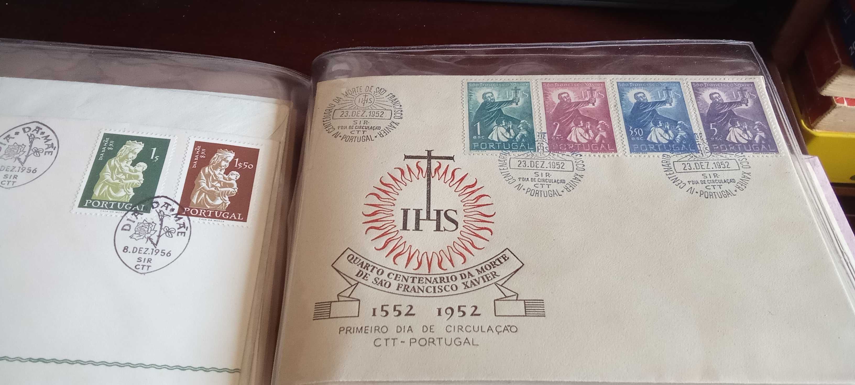 Selos de Portugal Pasta com 90 FDC de 1951 a 1970