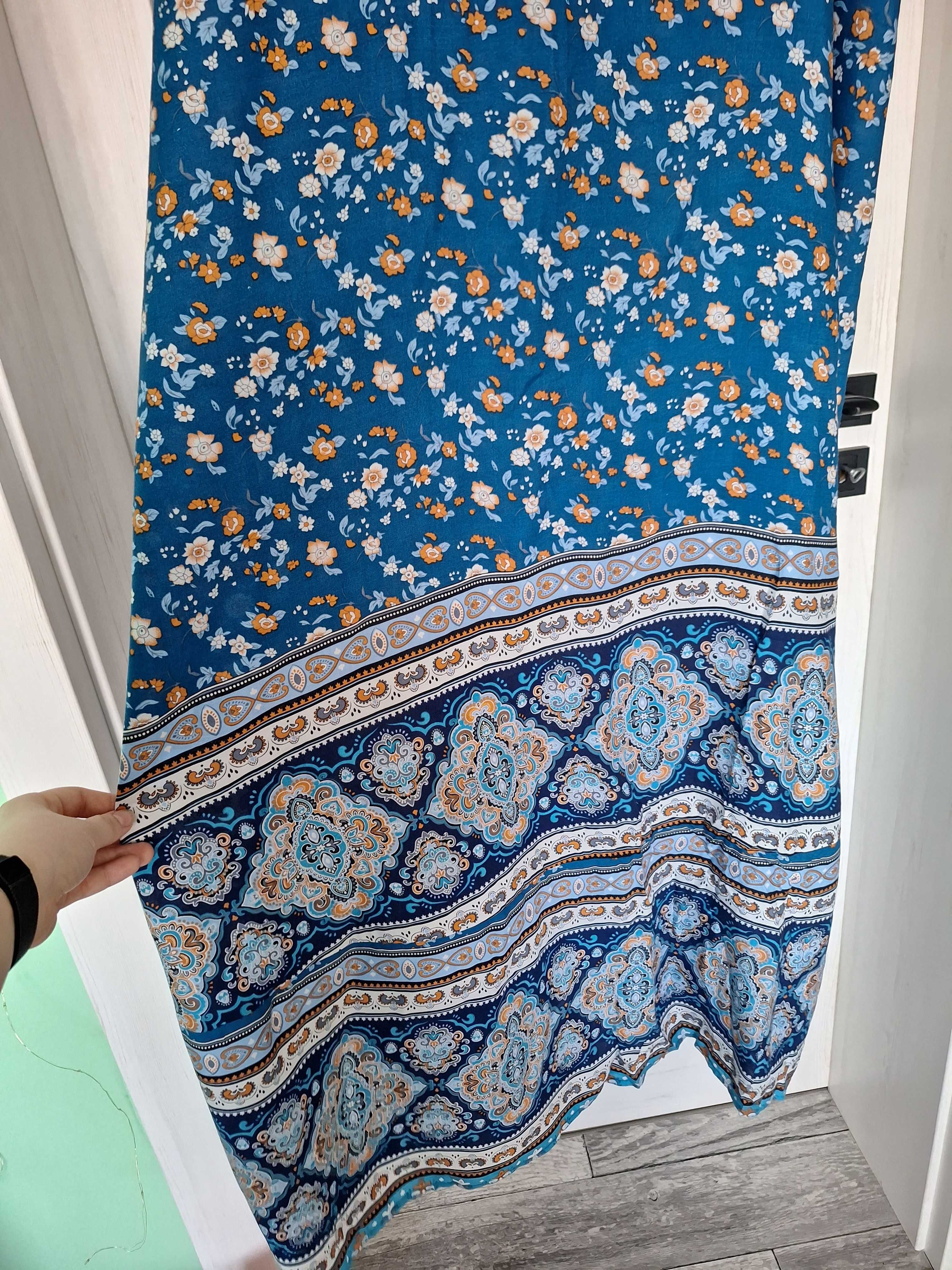 Sukienka plus size niebieska na lato
