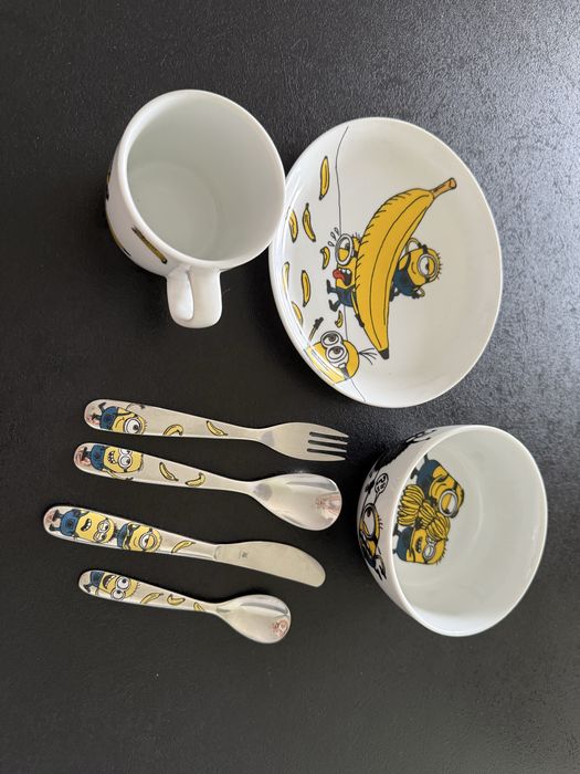 Zestaw talerzy i sztućców minions wmf