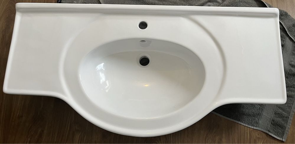 Szafka łazienkowa z umywalką biała 6 szuflad